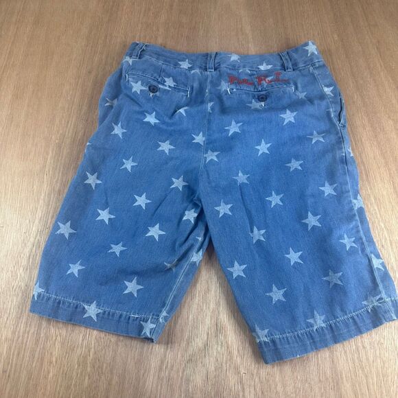 Polo Ralph Lauren Girls 16 Star Print Chambray Shorts Blue Denim Americana - Picture 2 of 5